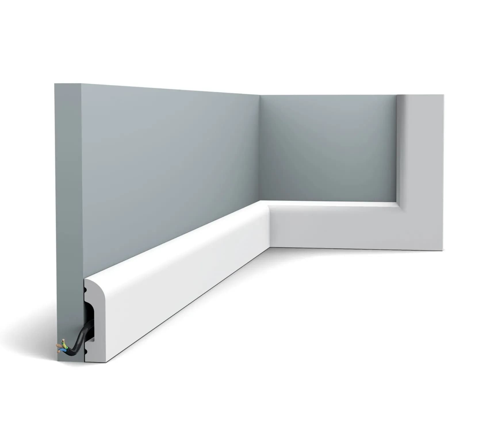 Flexible Fußleiste weiß für Feuchträume